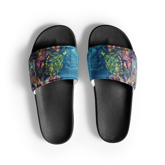 Sea Turtle on a Reef Women's slides from Talula Land