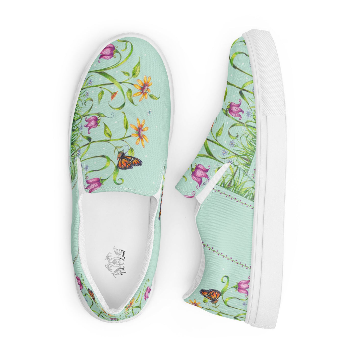 Monarch Garden Women’s slip-on canvas shoes by Talula Land